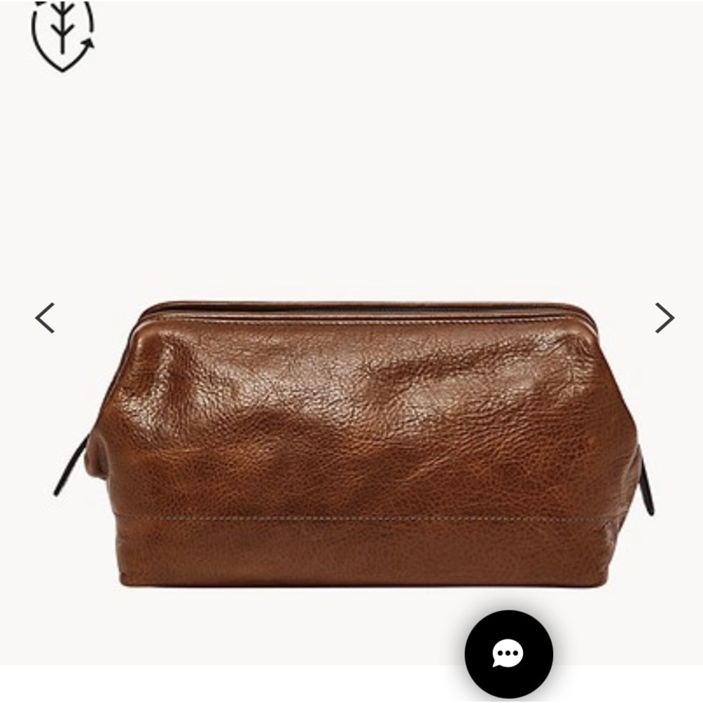 Leather like new fossil travel framed bag